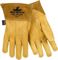 MCR Safety - Size M Unlined Deerskin Welding Glove - Tan, Pair - Americas Tooling