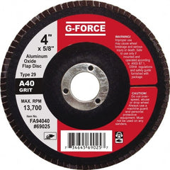 Value Collection - 4" 40 Grit 5/8" Center Hole Type 29 Aluminum Oxide Flap Disc - Exact Industrial Supply