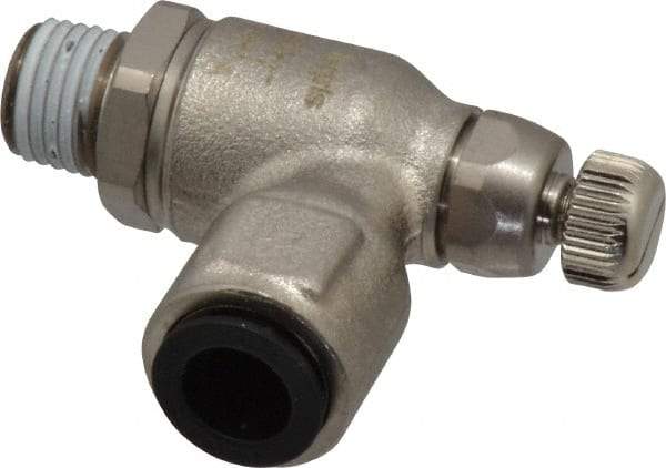 Legris - 3/8" Tube OD x 1/4" NPT Metal Flow Control Regulator - 0 to 145 psi & Treated Brass Material - Americas Tooling