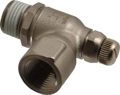 Legris - 1/2" NPT Mini Swivel Flow Control Regulator - 0 to 145 psi, Treated Brass Material & Viton O-Ring - Americas Tooling