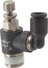 Legris - 5/32" OD x 1/8" NPT Miniature Swivel Outlet Flow Control Regulator - 0 to 145 psi & Nylon Material - Americas Tooling