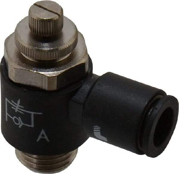 Legris - 8mm Tube OD x 1/4" BSPP Miniature Flow Control Regulator - 0 to 145 psi & Nylon Material - Americas Tooling