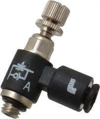 Legris - 1/8" OD x 10-32 UNF Miniature Flow Control Regulator - 0 to 145 psi & Nylon Material - Americas Tooling