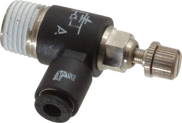 Legris - 1/8" OD x 1/8" NPT Miniature Flow Control Regulator - 0 to 145 psi & Nylon Material - Americas Tooling