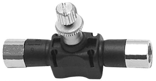 Legris - 1/2" NPT Threaded In-Line Flow Control Valve - 0 to 145 psi & Nylon Material - Americas Tooling