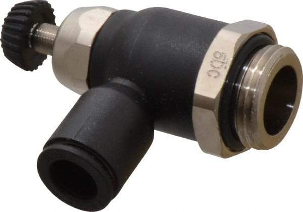 Legris - 8mm Tube OD x 3/8 Male BSPP Compact Meter Out Flow Control Valve - 14.5 to 145 psi, Nylon - Americas Tooling