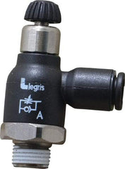 Legris - 6mm Tube OD x 1/8 Male BSPT Compact Meter Out Flow Control Valve - 14.5 to 145 psi, Nylon - Americas Tooling