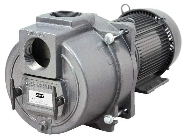 American Machine & Tool - 230 Volt, 31 Amp, 1 Phase, 7-1/2 HP, Self Priming Sewage Trash Pump - 215JM Frame, 3 Inch Inlet, TEFC Motor, Cast Iron Housing, Stainless Steel Impeller, Buna N Seal - Americas Tooling