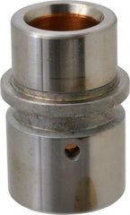 Dayton Lamina - 1" ID x 2-11/16" OAL, Steel, Bronze Plated Die & Mold Shoulder Bushing - Shoulder, 1.72" Bottom OD, 1-1/2" Top OD, 1.845" Collar OD, 1-3/4" Under Collar, 15/16" Above Collar - Americas Tooling