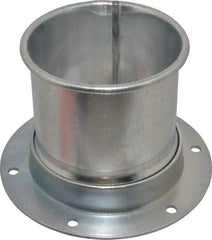 Made in USA - 4" ID Galvanized Duct Flange Adapter - 5" Long, 24 Gage - Americas Tooling