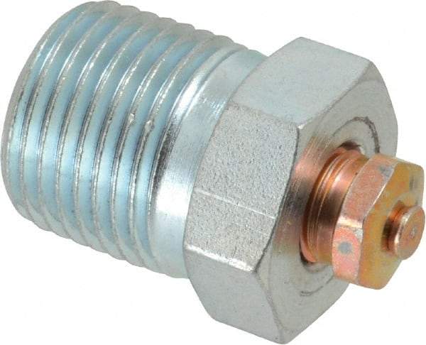 LDI Industries - 1/2-14 Thread, 1 to 5 psi Relief Pressure, Steel, Relief Vent - 1-3/8" High, 22.35mm Hex Flats Diam - Americas Tooling