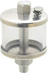 LDI Industries - 1 Outlet, Polymer Bowl, 40.7 mL No Flow Control Oil Reservoir - 1/8 NPTF Outlet, 1-3/4" Diam x 2-15/16" High, 60°C Max - Americas Tooling