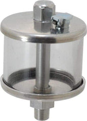 LDI Industries - 1 Outlet, Polymer Bowl, 51.8 mL No Flow Control Oil Reservoir - 1/8 NPTF Outlet, 2" Diam x 3-1/8" High, 60°C Max - Americas Tooling