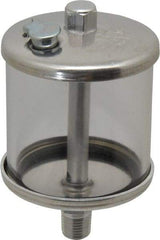 LDI Industries - 1 Outlet, Polymer Bowl, 147.9 mL No Flow Control Oil Reservoir - 1/4 NPTF Outlet, 2-1/2" Diam x 4-5/16" High, 60°C Max - Americas Tooling