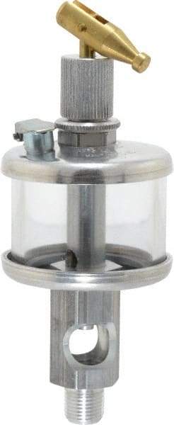 LDI Industries - 1 Outlet, Polymer Bowl, 18.5 mL Manual-Adjustable Oil Reservoir - 1/8 NPTF Outlet, 1-1/2" Diam x 4-9/16" High, 71.11°C Max - Americas Tooling