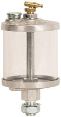 LDI Industries - Acrylic Bowl, 354.9 mL Manual-Adjustable Oil Reservoir - 5/6-18 Straight Outlet, 3" Diam x 7" High - Americas Tooling