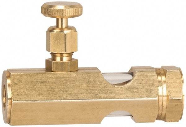 LDI Industries - 1/2 Outlet Thread, 1/2 Inlet Thread, Brass, Straight Valve, Oil Reservoir Needle Valve - 1 Outlet, MNPTF Inlet Thread, MNPTF Outlet Thread - Americas Tooling