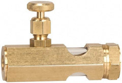 LDI Industries - 3/8 Outlet Thread, 3/8 Inlet Thread, Brass, Straight Valve, Oil Reservoir Needle Valve - 1 Outlet, FNPTF Inlet Thread, FNPTF Outlet Thread - Americas Tooling