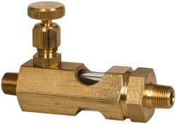 LDI Industries - 1/8 Outlet Thread, 1/8 Inlet Thread, Brass, Straight Valve, Oil Reservoir Needle Valve - 1 Outlet, MNPTF Inlet Thread, MNPTF Outlet Thread - Americas Tooling