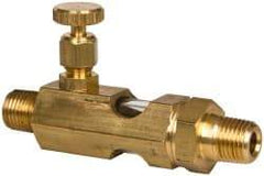 LDI Industries - 1/4 Outlet Thread, 1/4 Inlet Thread, Brass, Straight Valve, Oil Reservoir Needle Valve - 1 Outlet, MNPTF Inlet Thread, MNPTF Outlet Thread - Americas Tooling