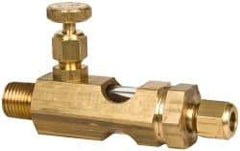 LDI Industries - 1/4 Outlet Thread, 1/4 Inlet Thread, Brass, Straight Valve, Oil Reservoir Needle Valve - 1 Outlet, MNPTF Inlet Thread, MNPTF Outlet Thread - Americas Tooling