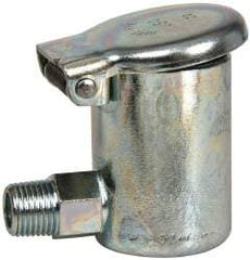 Gits - 3/16 Ounce Capacity, 1/8-27 Thread, Steel, Zinc Plated, Elbow with Hex Body, Oil Cup - 1-7/16" High, 3/8" Thread Length, Wick Feed - Americas Tooling