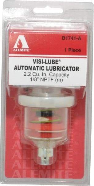 Alemite - 1.22 Ounce Reservoir Capacity, 1/8 NPTF Thread, Steel, Spring-Loaded, Grease Cup and Lubricator - -40 to 65.56°C Operating Temp, 0.15 to 0.24 Bar Operating Pressure - Americas Tooling