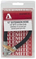 Alemite - 12" Long, 6,000 psi Operating Pressure, Thermoplastic Grease Gun Hose - 1/8 NPTF, 12,000 psi Burst Pressure - Americas Tooling