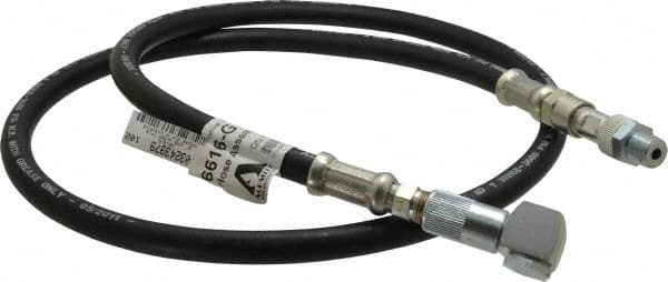 Alemite - 5-1/2' Long, Grease Gun Hose & Coupler Assembly - Includes Check Valve & Swivel - Americas Tooling