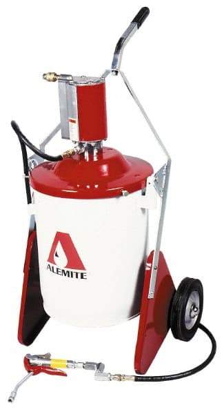 Alemite - Grease Lubrication 4.5 Lb/min Flow Steel, Aluminum, Stainless Steel Air-Operated Pump - For 70 Lb Container - Americas Tooling