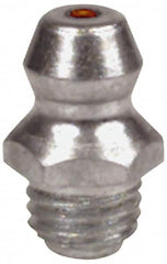 Alemite - Straight Head Angle, 1/4-28 NPT Steel Standard Grease Fitting - 5/16" Hex, 31/32" Overall Height, 5/8" Shank Length, 10,000 Operating psi - Americas Tooling