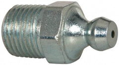 Alemite - 30° Head Angle, 1/8 NPTF Steel Leakproof Grease Fitting - 7/16" Hex, 1-7/32" Overall Height, 25/64" Shank Length, 5,000 Operating psi, Zinc Plated Finish - Americas Tooling