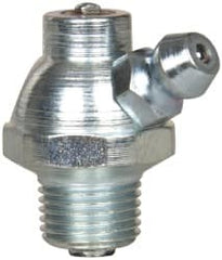 Alemite - 60° Head Angle, 1/8 PTF PVC Shut-Off Grease Fitting - 5/8" Hex, 1" Overall Height, 17/64" Shank Length, Zinc Plated Finish - Americas Tooling