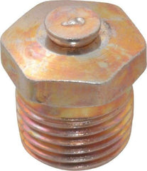 Alemite - 1/8 Thread, 0.25 to 1 psi Relief Pressure, Steel, Zinc Plated, Relief Vent - 7/16" Hex Flats Diam - Americas Tooling