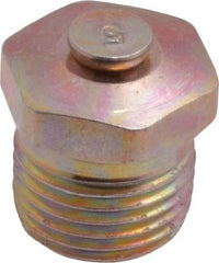 Alemite - 1/8 Thread, 1 to 5 psi Relief Pressure, Steel, Zinc Plated, Relief Vent - 7/16" Hex Flats Diam - Americas Tooling