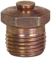 Alemite - 1/8 Thread, 7.5 to 15 psi Relief Pressure, Steel, Zinc Plated, Relief Vent - 7/16" Hex Flats Diam - Americas Tooling