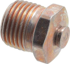 Alemite - 1/8 Thread, 45 to 80 psi Relief Pressure, Steel, Zinc Plated, Relief Vent - 7/16" Hex Flats Diam - Americas Tooling