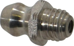 Alemite - Straight Head Angle, 1/4-28 Taper Stainless Steel Standard Grease Fitting - 5/16" Hex, 17/32" Overall Height, 3/16" Shank Length - Americas Tooling