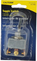 Gardner Bender - 3 Position, 12 Volt, 35 Amp, 1/2 Hole Diam, Heavy Duty Toggle Switch - On Off On Sequence, 1 Switch, Chrome/Black - Americas Tooling