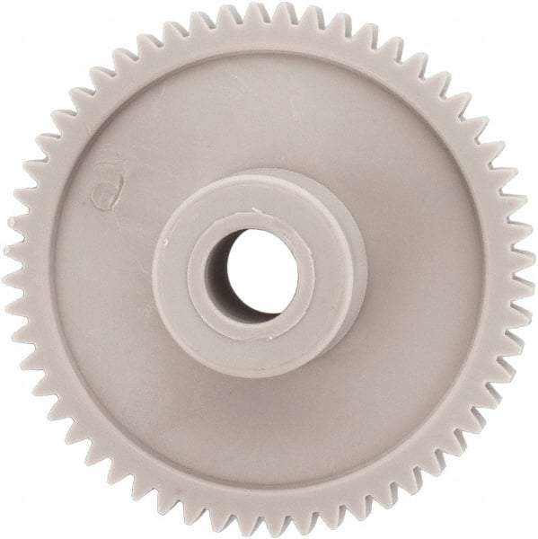 Made in USA - 32 Pitch, 1-3/4" Pitch Diam, 1-13/16" OD, 56 Tooth Spur Gear - 3/16" Face Width, 5/16" Bore Diam, 43/64" Hub Diam, 20° Pressure Angle, Acetal - Americas Tooling