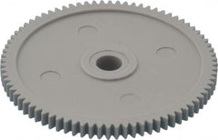 Made in USA - 32 Pitch, 2-1/2" Pitch Diam, 2-9/16" OD, 80 Tooth Spur Gear - 3/16" Face Width, 5/16" Bore Diam, 13/16" Hub Diam, 20° Pressure Angle, Acetal - Americas Tooling