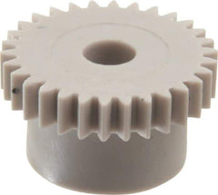 Made in USA - 48 Pitch, 5/8" Pitch Diam, 0.667" OD, 30 Tooth Spur Gear - 1/8" Face Width, 5/32" Bore Diam, 1/2" Hub Diam, 20° Pressure Angle, Acetal - Americas Tooling