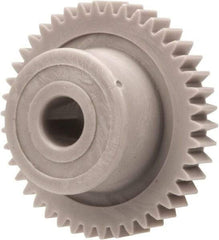 Made in USA - 48 Pitch, 7/8" Pitch Diam, 0.917" OD, 42 Tooth Spur Gear - 1/8" Face Width, 3/16" Bore Diam, 35/64" Hub Diam, 20° Pressure Angle, Acetal - Americas Tooling