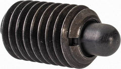 Gibraltar - M12 x 1.75, 20.5mm Thread Length, 6.5mm Plunger Projection, Steel Threaded Spring Plunger - 6.3mm Max Plunger Diam, 1.13 Kg Init End Force, 6.8 Kg Final End Force - Americas Tooling