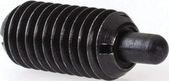 Gibraltar - M8 x 1.25, 16mm Thread Length, 5mm Plunger Projection, Steel Threaded Spring Plunger - 3.43mm Max Plunger Diam, 0.23 Kg Init End Force, 2.04 Kg Final End Force - Americas Tooling