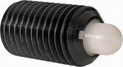 Gibraltar - M16 x 2.0, 28.5mm Thread Length, 8mm Plunger Projection, Steel Threaded Spring Plunger - 7.87mm Max Plunger Diam, 1.59 Kg Init End Force, 11.79 Kg Final End Force - Americas Tooling