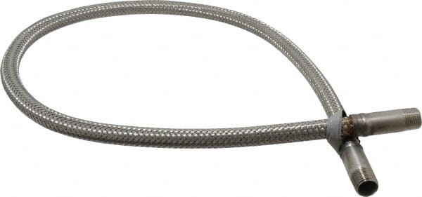 Made in USA - 48" OAL, 1/2" ID, 1,160 Max psi, Flexible Metal Hose Assembly - Americas Tooling