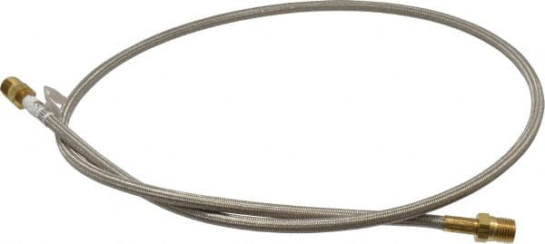 Made in USA - 48" OAL, 1/4" ID, 3,000 Max psi, Flexible Metal Hose Assembly - Americas Tooling