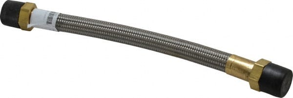 Made in USA - 12" OAL, 5/8" ID, 1,200 Max psi, Flexible Metal Hose Assembly - Americas Tooling