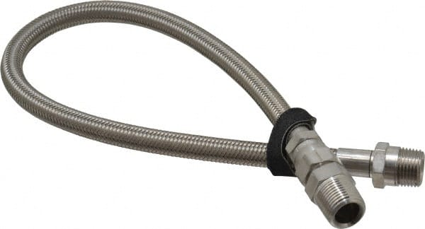 Made in USA - 24" OAL, 1/2" ID, 1,500 Max psi, Flexible Metal Hose Assembly - Americas Tooling